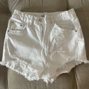 Zara White Denim Shorts